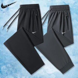 nike 2025 men's quick dry pants+black and gray