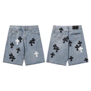 ​​chrome hearts artisan denim shorts (2025 multi wash)​