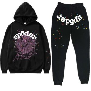 sp5der hip hop graphic hoodie set multicolor