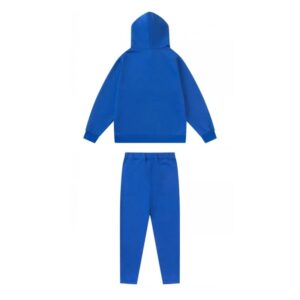 trapstar embroidered hoodie set blue