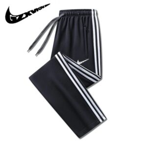 nike three stripe sweatpants+black and blue