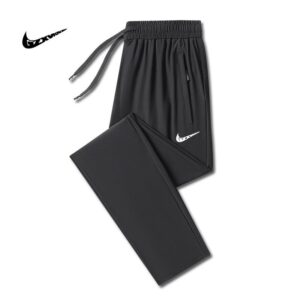 nike men's ice silk track pants+gray and black