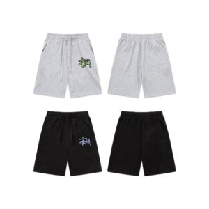 letter print casual shorts