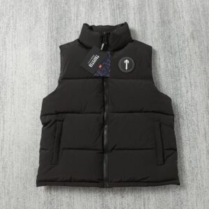 trapstar embroidered puffer vest black