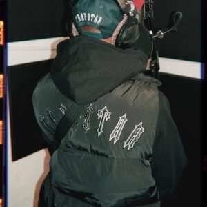trapstar embroidered puffer vest black