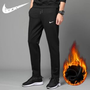 nike winter trendy warm joggers black