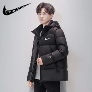 nike winter trendy down jacket+black and beige