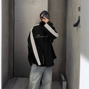 balenciaga striped jacket black