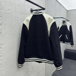 retro colorblock baseball jacket