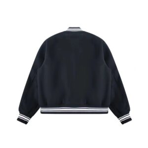 embroidered varsity jacket black/blue