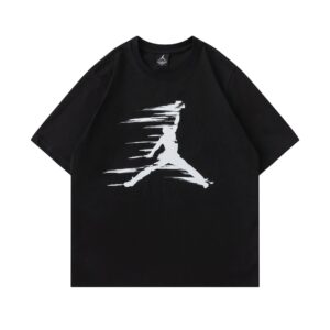 air jordan summer graphic print t shirt (white and black)