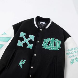 off white nyc varsity jacket black