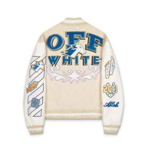 off white beige varsity jacket