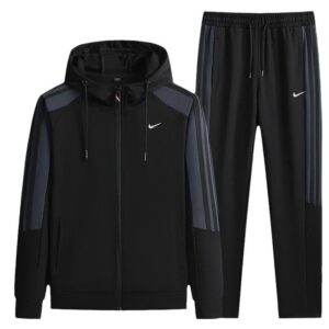 nike men's hooded tracksuit set black