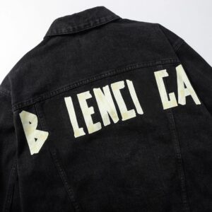 ​balenciaga distressed logo denim jacket (unisex)​