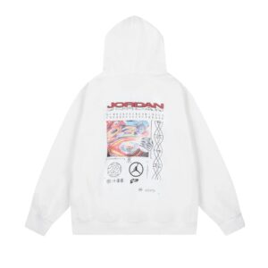 air jordan 2024 fleece hoodie（white and black）