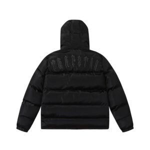 trapstar hooded puffer jacket black
