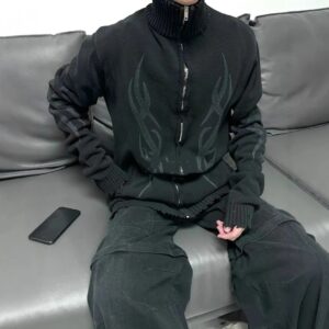 ​​balenciaga 2024 celtic knot intarsia cardigan