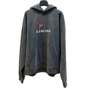 balenciaga printed hoodie grey