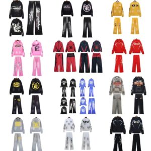 hellstar retro hoodie set, multicolor