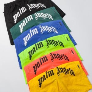 palm angels logo beach shorts