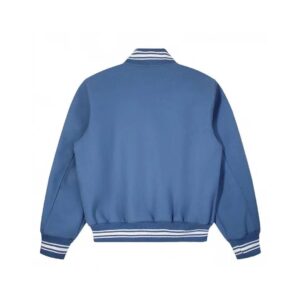 embroidered varsity jacket black/blue
