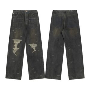 high end paris reversed pocket jeans