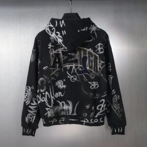 balenciaga graffiti hoodie black