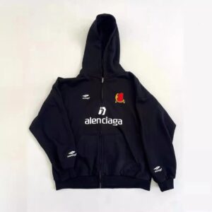 balenciaga zip hoodie black