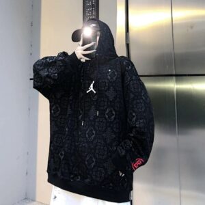 clot x air jordan hoodie (white and black)