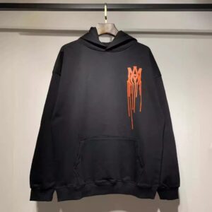amiri logo hoodie black