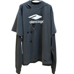 balenciaga distressed sweatshirt black