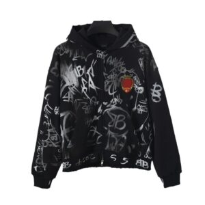balenciaga graffiti hoodie black