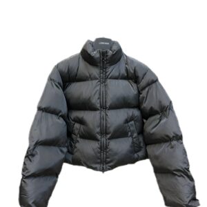 balenciaga short puffer jacket black
