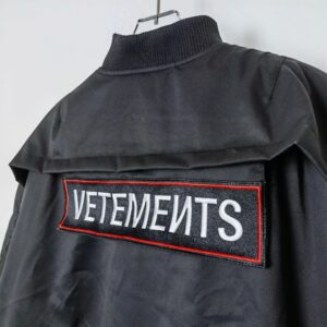 vetements patchwork pu jacket black