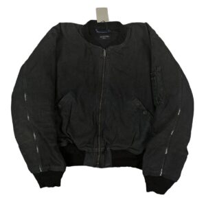 balenciaga distressed denim jacket black