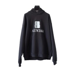 balenciaga logo hoodie black