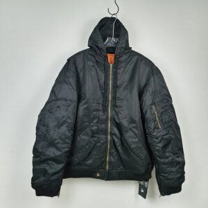 oversized hooded flight jacket black