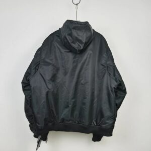 oversized hooded flight jacket black