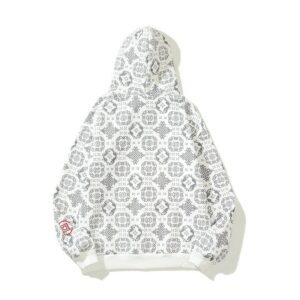 air jordan graphic hooded jacket white and black