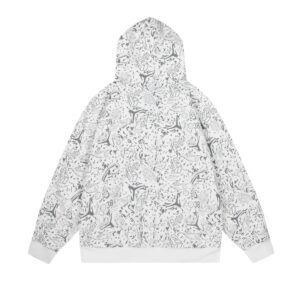 air jordan flyer print hoodie （white and black）