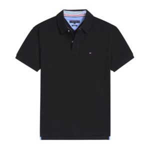 tommy hilfiger men's business casual solid polo shirt with classic colla
