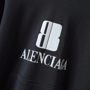 balenciaga logo hoodie black