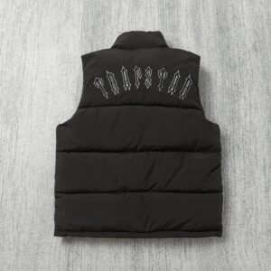 trapstar embroidered puffer vest black