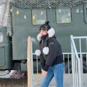 canada goose couple jacket, multi color