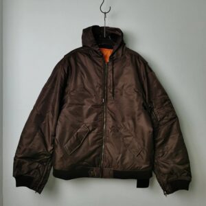 oversized hooded flight jacket black