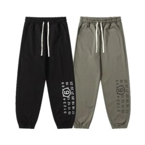 maison margiela drawstring jogger pants+green and black