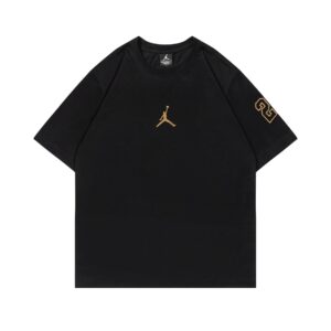jordan spring 2025 embroidered t shirt (white and black)