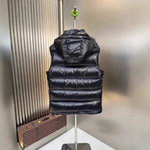 downvest shiny puffer vest black