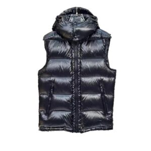 downvest shiny puffer vest black